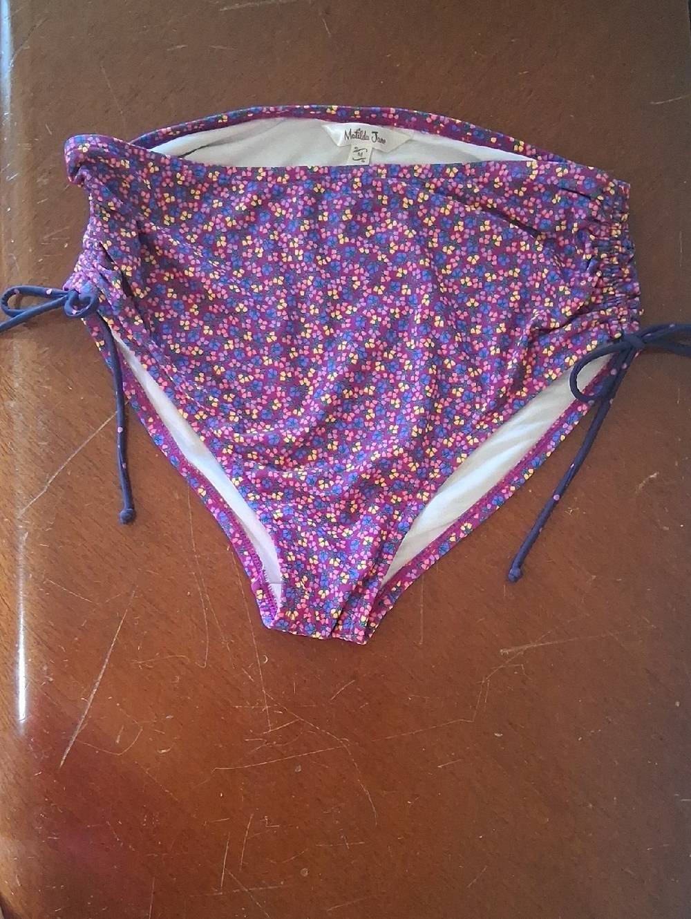 Matilda Jane Purple Floral High-Rise Bikini Bottoms